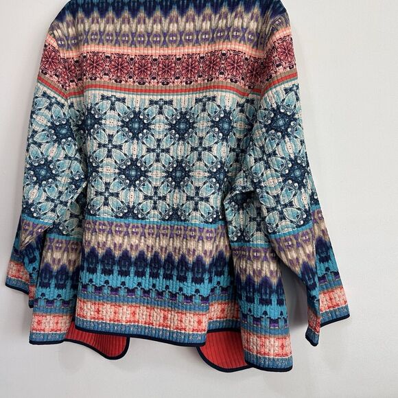 Catherines Quilted Reversible Lightweight Open Jacket Womens Plus 3X Petite - Picture 7 of 10